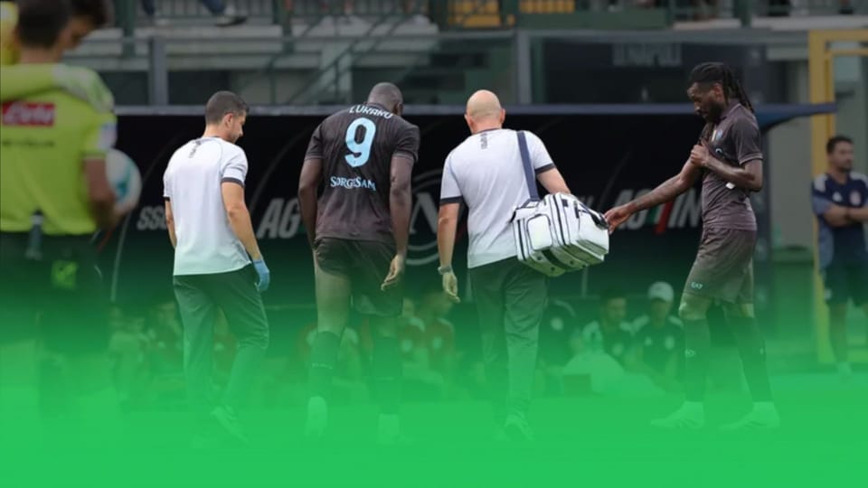 Foto dell'infortunio di Romelu Lukaku 